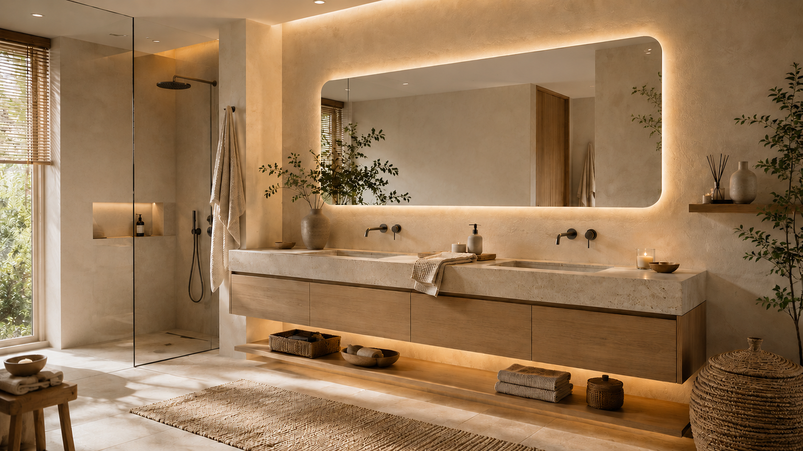 25 Bathroom Ideas for a Warm and More Organized Space